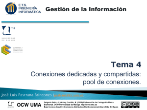Conexiones dedicadas y compartidas: pool de conexiones.  Gestión de la Información