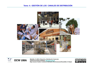 Tema: 4.- GESTIÓN DE LOS  CANALES DE DISTRIBUCIÓN