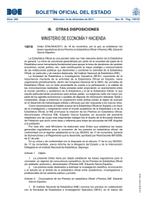 Orden EHA/3404/2011, de 18 de noviembre, por la que se establecen las bases reguladoras de los "Premios INE, Eduardo García Españ"