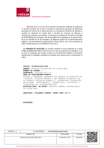 Corrección errores Acta de Comisión de Selección (plaza DL017500)