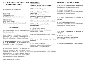 XVI Jornadas de Derecho Constitucional: &ldquo;El derecho de sufragio&rdquo;