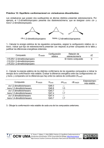 ocw_Práctica12_Equilibrio Conformacional del Cicloalcanos Disustituidos