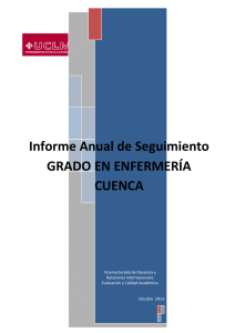      Informe Anual de Seguimiento GRADO EN ENFERMERÍA  CUENCA 