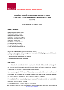 COMISIÓN DE GARANTÍA DE CALIDAD DE LA FACULTAD DE TERAPIA