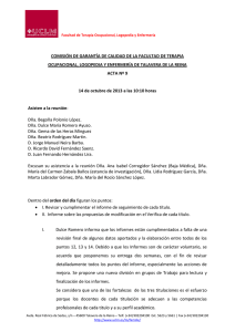 COMISIÓN DE GARANTÍA DE CALIDAD DE LA FACULTAD DE TERAPIA