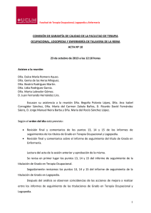 COMISIÓN DE GARANTÍA DE CALIDAD DE LA FACULTAD DE TERAPIA