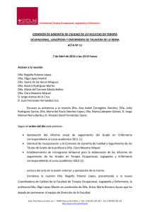   COMISIÓN DE GARANTÍA DE CALIDAD DE LA FACULTAD DE TERAPIA  OCUPACIONAL, LOGOPEDIA Y ENFERMERÍA DE TALAVERA DE LA REINA 