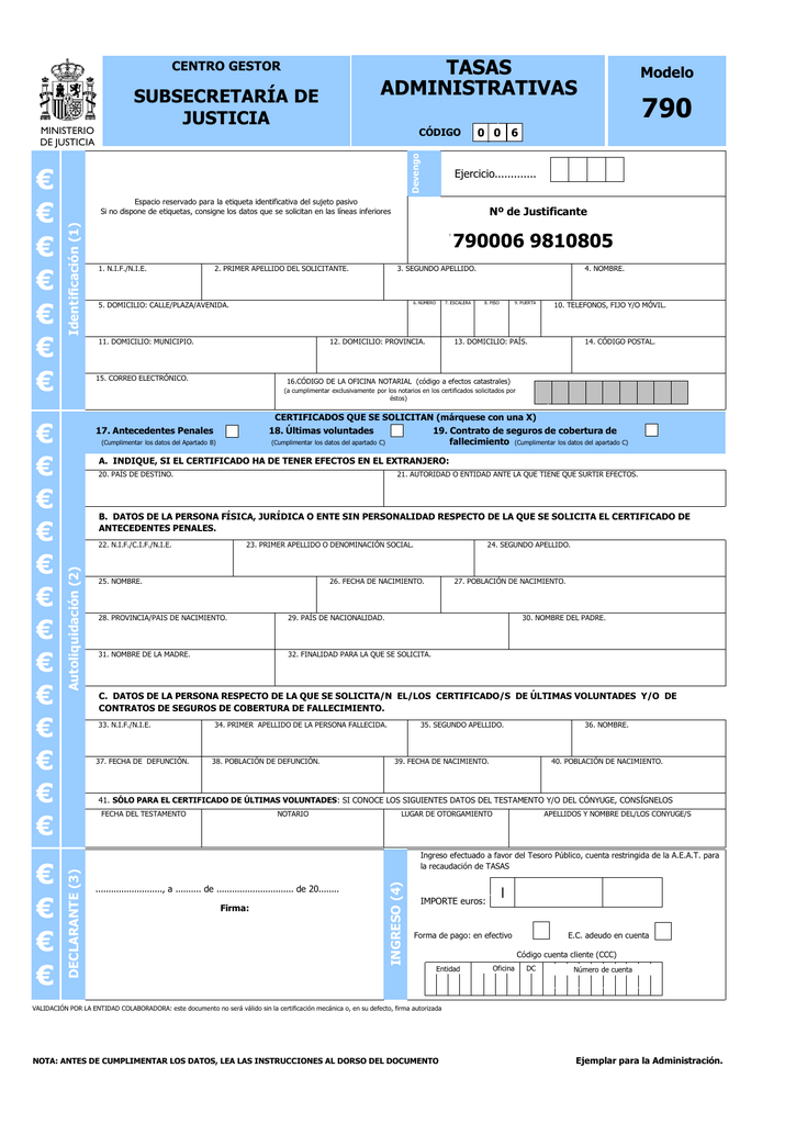 Certificado Antecedentes Penales Modelo 790 Actualizado Mayo 2023 ...