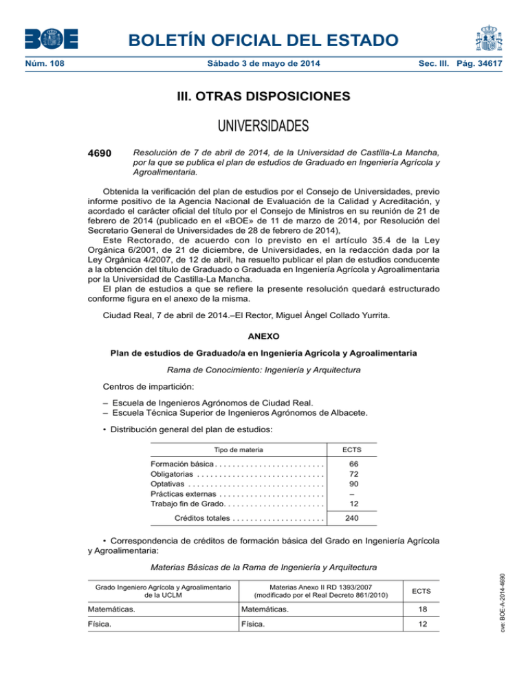 BOE Plan De Estudios