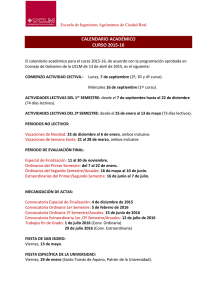 Calendario Académico 2015-16