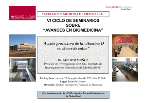 Conferencia inaugural del VI CICLO DE SEMINARIOS SOBRE “AVANCES EN BIOMEDICINA”