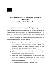 NORMATIVA GENERAL DEL PRÁCTICAS CLÍNICAS DE ENFERMERÍA