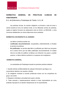 NORMATIVA GENERAL DE PRÁCTICAS CLÍNICAS DE FISIOTERAPIA