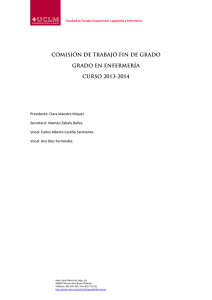 COMISIÓN DE TRABAJO FIN DE GRADO GRADO EN ENFERMERÍA CURSO 2013-2014