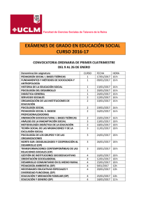 EXÁMENES DE GRADO EN EDUCACIÓN SOCIAL CURSO 2016-17