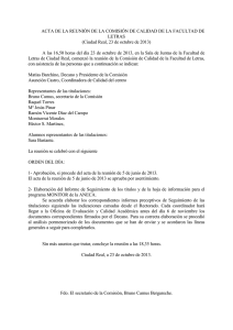 ACTA DE LA REUNIÓN DE LA COMISIÓN DE CALIDAD DE... LETRAS (Ciudad Real, 23 de octubre de 2013)
