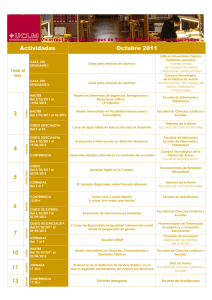 Actividades Octubre 2011 Todo el mes