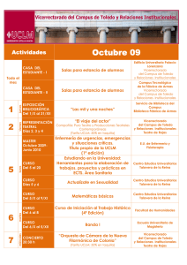 Octubre 09 Actividades Salas para estancia de alumnos Todo el