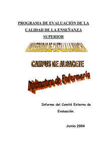 PROGRAMA DE EVALUACIÓN DE LA CALIDAD DE LA ENSEÑANZA SUPERIOR Junio 2004