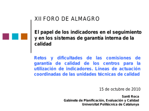 XII FORO DE ALMAGRO calidad