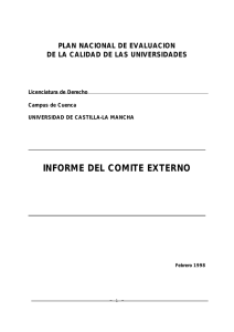 INFORME DEL COMITE EXTERNO PLAN NACIONAL DE EVALUACION