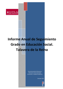 Informe Anual de Seguimiento Grado en Educación Social. Talavera de la Reina