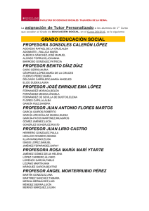 Tutorías Personalizadas Alumnos Nuevo Ingreso 2015/16