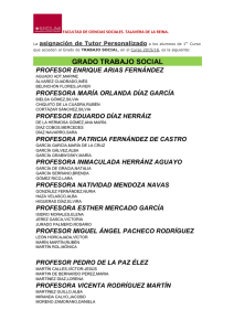 Tutorías Personalizadas Alumnos Nuevo Ingreso 2015/16