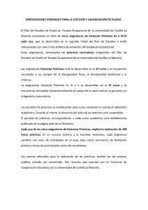 Orientaciones Generales para la Adjudicación de Centros de Prácticas