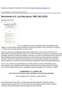 Recordando al P. Luis Díez García, CMF (1921-2012)