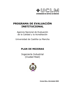 PROGRAMA DE EVALUACIÓN INSTITUCIONAL PLAN DE MEJORAS