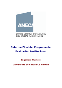 Informe Final del Programa de Evaluación Institucional Ingeniero Químico