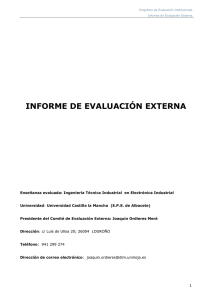 INFORME DE EVALUACIÓN EXTERNA