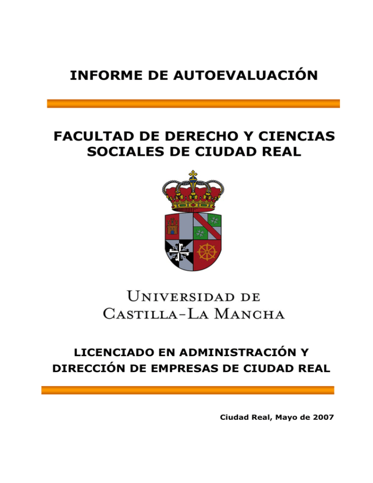 INFORME DE AUTOEVALUACIÓN FACULTAD DE DERECHO Y CIENCIAS SOCIALES DE ...