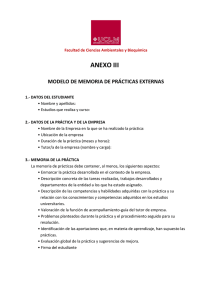 ANEXO III  MODELO DE MEMORIA DE PRÁCTICAS EXTERNAS