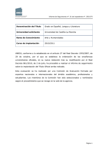 Informe de Seguimiento emitido por Aneca MONITOR 2012