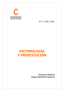 VICTIMOLOGÍA Y PROSTITUCIÓN  Nº 2. AÑO 1995.