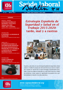 Boletín CIG Saúde Laboral Nº 14 (versión castelán)