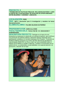 Promoción de políticas públicas inclusivas en Piura y Jaén, a partir del Plan Nacional de Igualdad de Oportunidades entre mujeres y varones (2006-2010)
