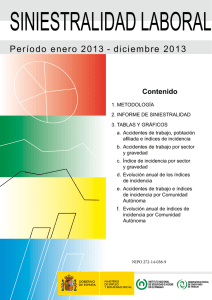 Datos sinistralidade laboral xaneiro 2013-decembro 2013