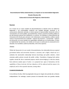 Descentralización Político Administrativa y su Impacto en las Universidades Regionales
