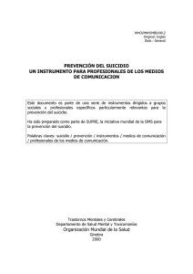 Prevención del suicidio: un instrumento para profesionales de los medios de comunicación (Spanish) pdf, 147kb