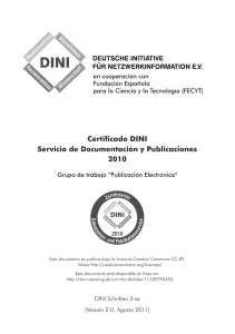 Certificado DINI – Servicio de documentación y publicaciones 2010