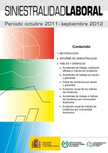sinistralidade laboral outubro 2011-setembro 2012