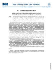 BOLETÍN OFICIAL DEL ESTADO MINISTERIO DE INDUSTRIA, ENERGÍA Y TURISMO 3916