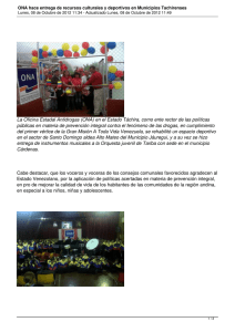 La Oficina Estadal Antidrogas (ONA) en el Estado Táchira, como... públicas en materia de prevención integral contra el fenómeno de...