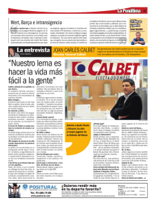 Entrevista a Joan Carles Calbet al diari SPORT