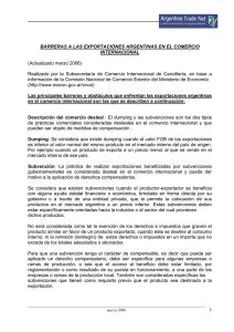 (Actualizado marzo 2006) BARRERAS A LAS EXPORTACIÓNES ARGENTINAS EN EL COMERCIO