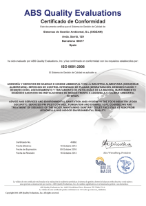 Certificats ISO Qualitat i Mediambient
