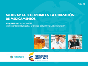 MEJORAR LA SEGURIDAD EN LA UTILIZACIÓN DE MEDICAMENTOS Versión 2.0